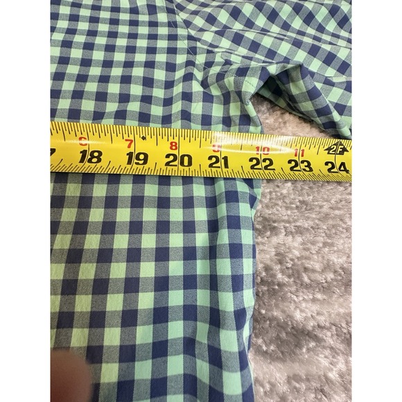 Peter Millar Shirt Mens M Green Check Gingham Summer Comfort Long Sleeve - Picture 6 of 9
